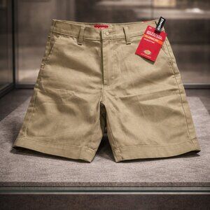 Dickies Girls Stretch Bermuda Shorts Classic Fit Khaki Size 12 NWT